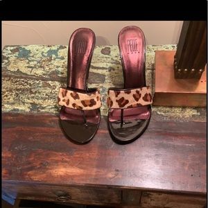 Pelle Moda | leopard print animal hair sandals